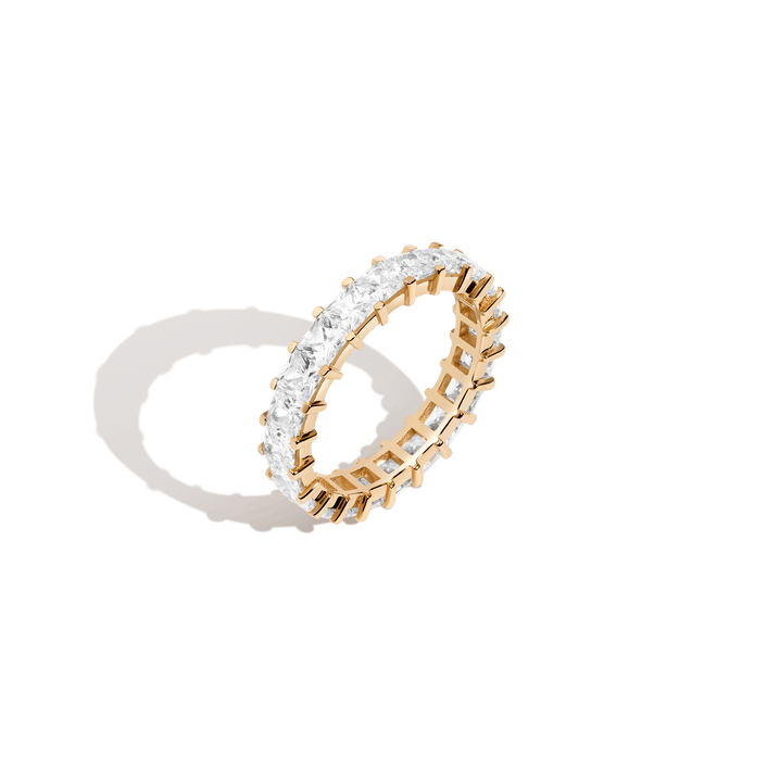 XL Princess Cut Eternity Ring 14K 18K Platinum Yellow Gold Lab-grown Natural First