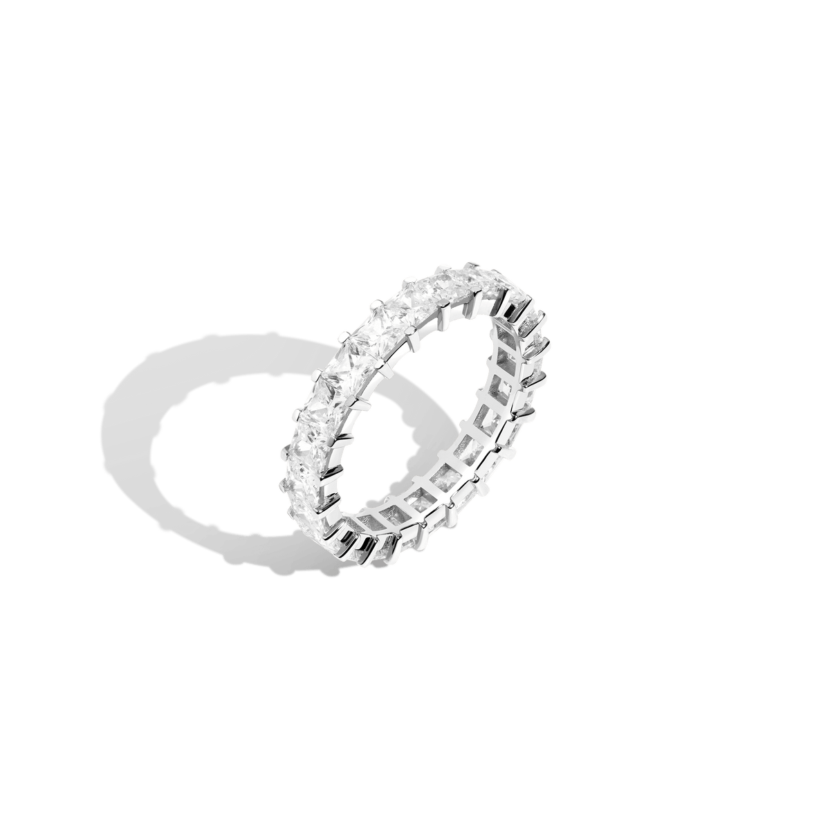 XL Princess Cut Eternity Ring 14K 18K Platinum White Gold Lab-grown Natural First