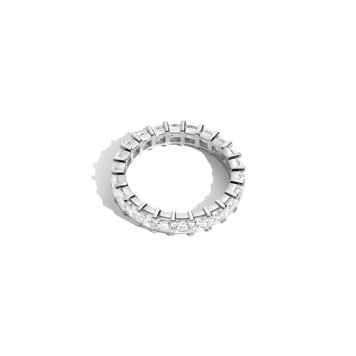 XL Princess Cut Eternity Ring 14K 18K Platinum White Gold Lab-grown Natural