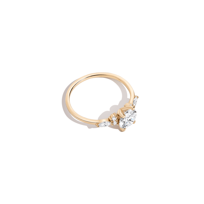 Round Floral Diamond Ring 14K 18K Platinum Yellow Gold Lab-grown Natural