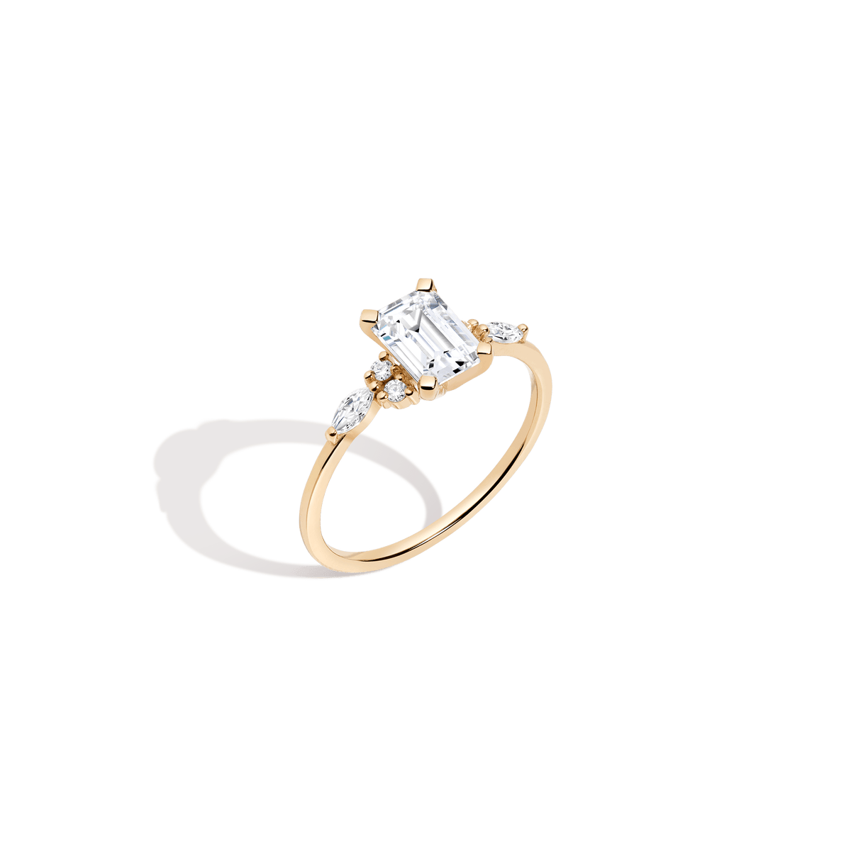 Emerald cut ring gold on sale