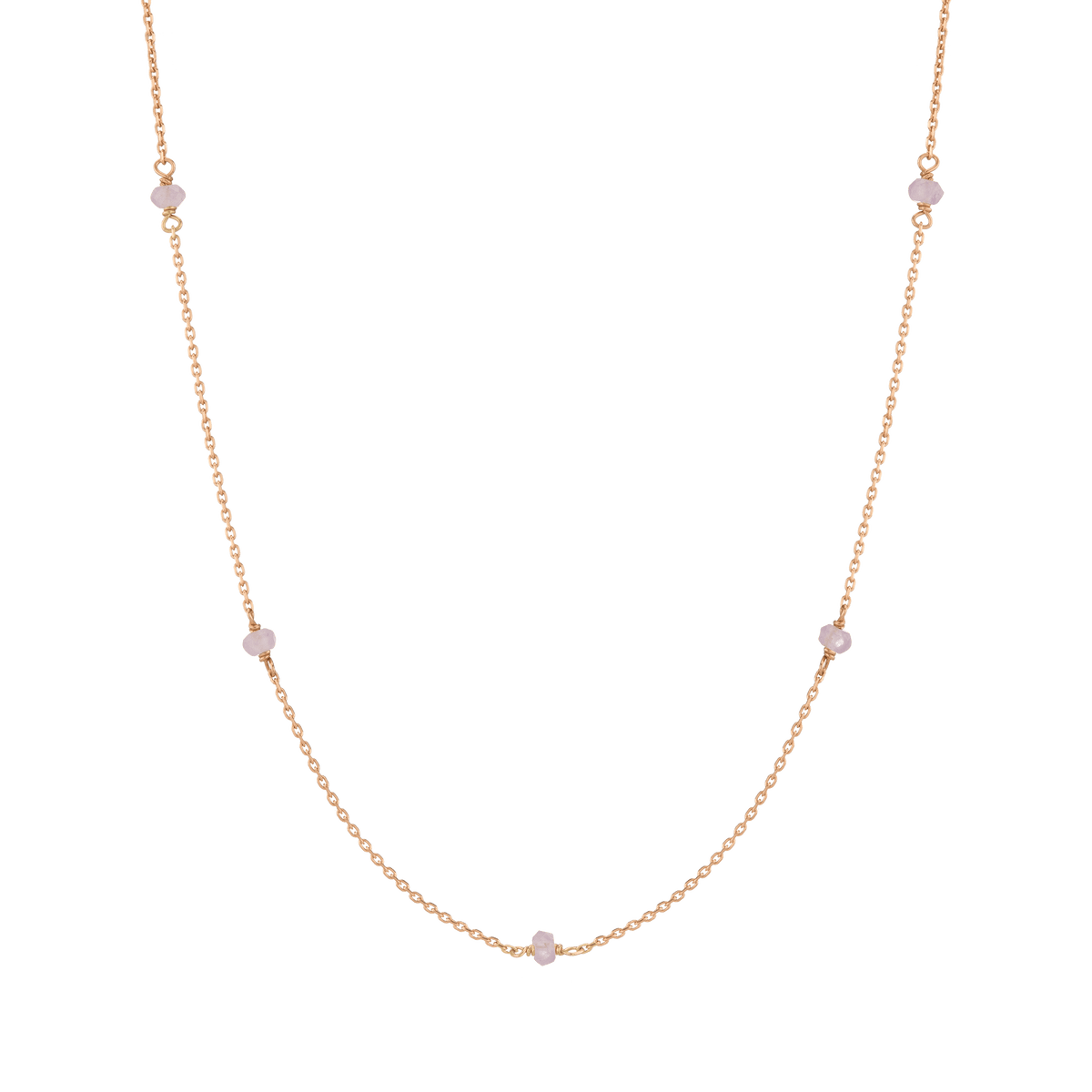 Endless Gemstone Station Necklace in Yellow, Rose or White Gold