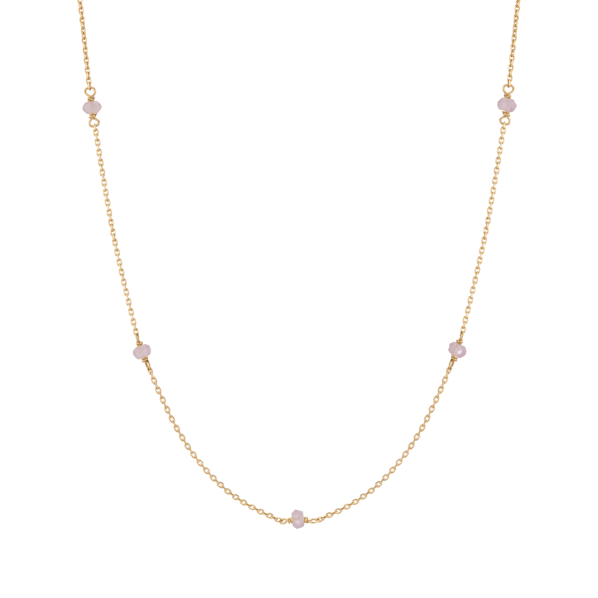 Endless Gemstone Station Necklace in Yellow, Rose or White Gold