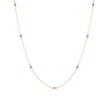 Endless Gemstone Station Necklace Vermeil Rose Gold Blue Turquoise First