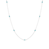 Endless Gemstone Station Necklace Vermeil White Gold Blue Turquoise First