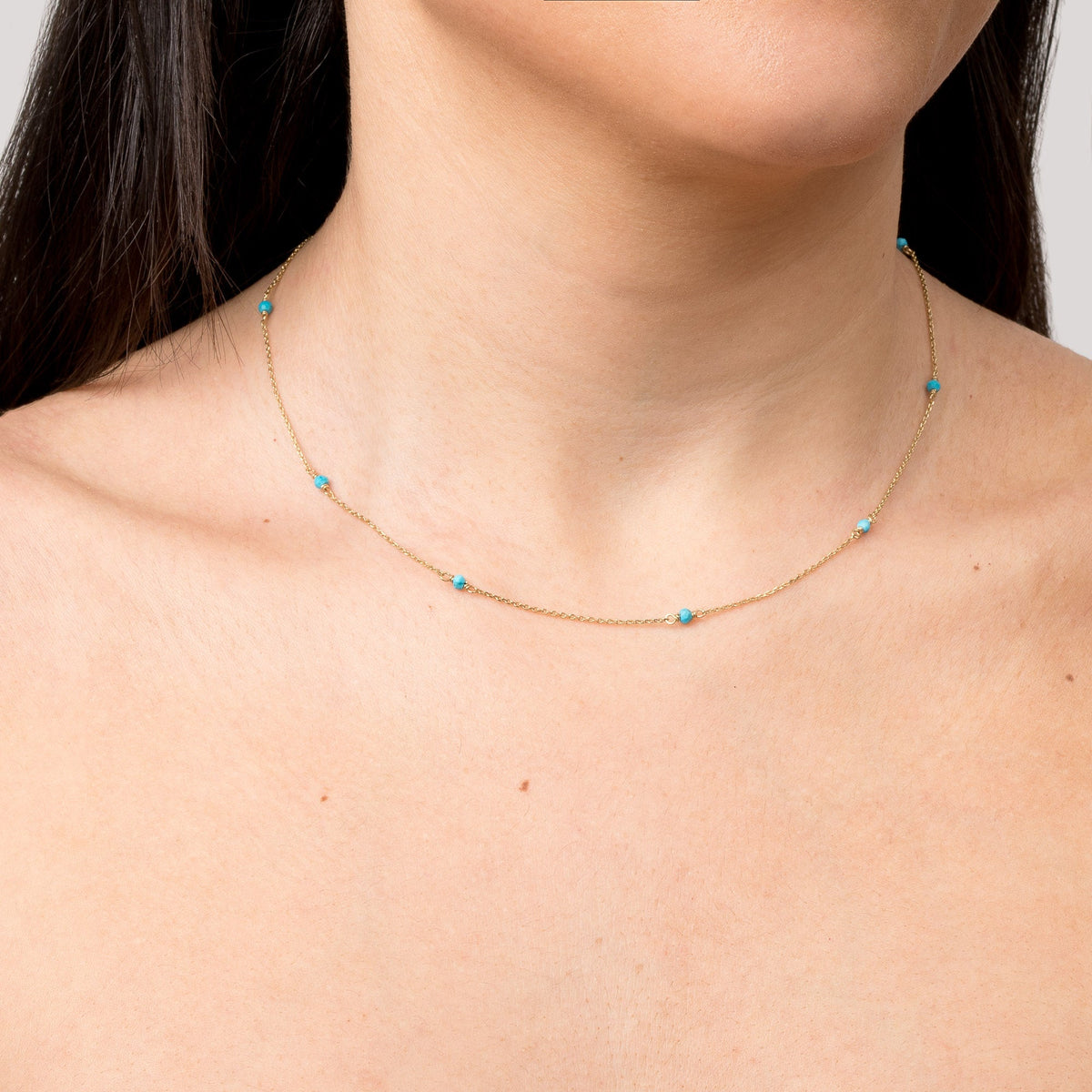 Endless Gemstone Station Necklace in Yellow, Rose or White Gold