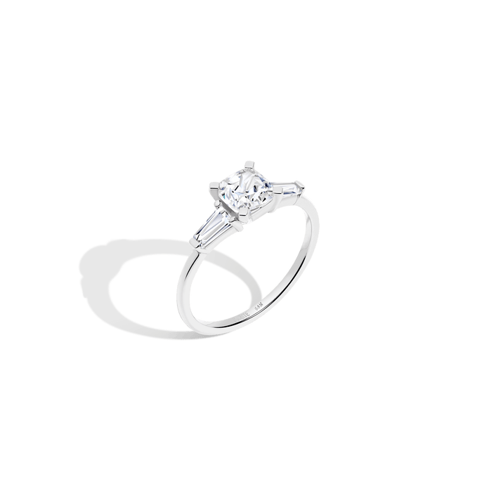 Cushion Cut Tapered Baguette Diamond Ring