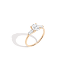 Oval-Cut Tapered Baguette Diamond Ring