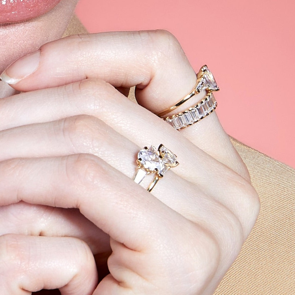 Oval diamond tapered baguettes Clearance