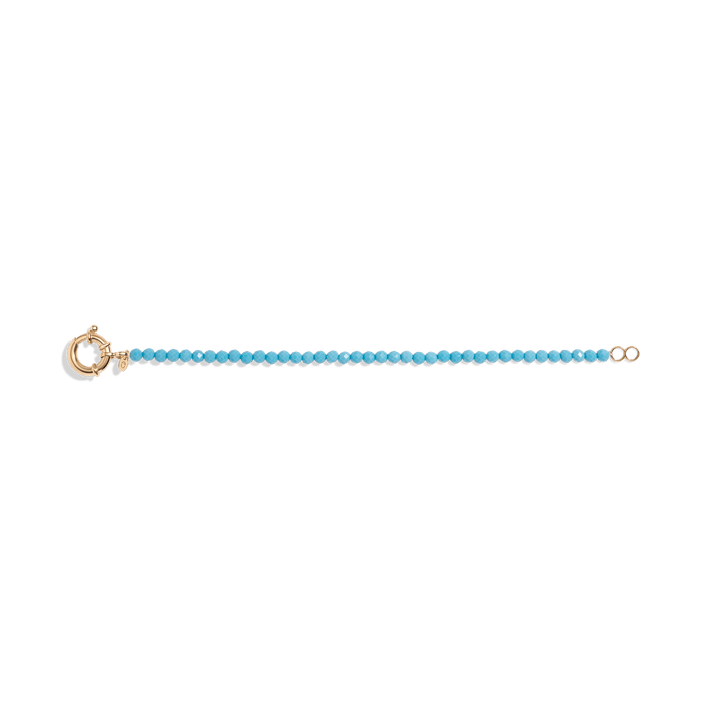 Vibrant Aura Beaded Bracelet Yellow Gold Rose Gold White Gold Vermeil 14k Blue Turquoise 6.5in (S) 7in (M/L)