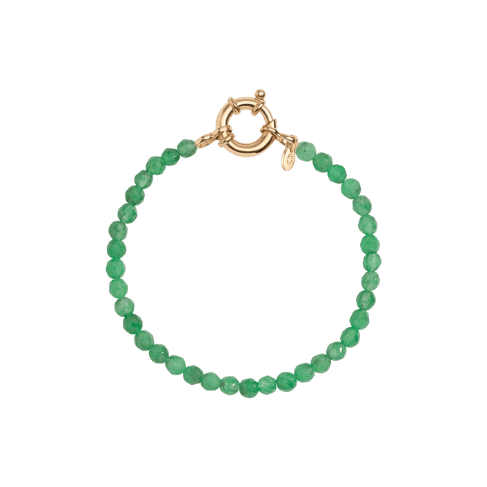 Vibrant Aura Beaded Bracelet Yellow Gold Rose Gold White Gold Vermeil 14k Green Jade 6.5in (S) 7in (M/L) First