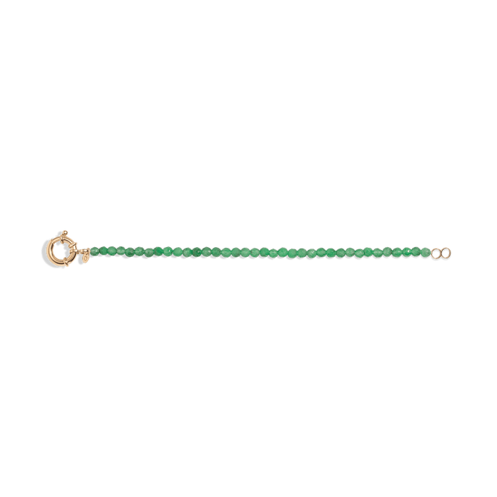 Vibrant Aura Beaded Bracelet Yellow Gold Rose Gold White Gold Vermeil 14k Green Jade 6.5in (S) 7in (M/L)