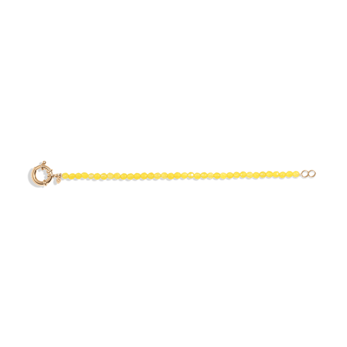 Vibrant Aura Beaded Bracelet Yellow Gold Rose Gold White Gold Vermeil 14k Yellow Jade 6.5in (S) 7in (M/L)