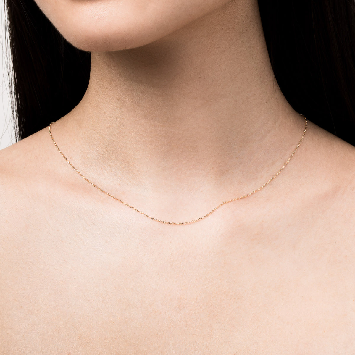 Aurate New York Small Box Chain Necklace, 18K White Gold