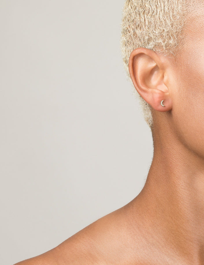 Diamond Luna Stud Earring