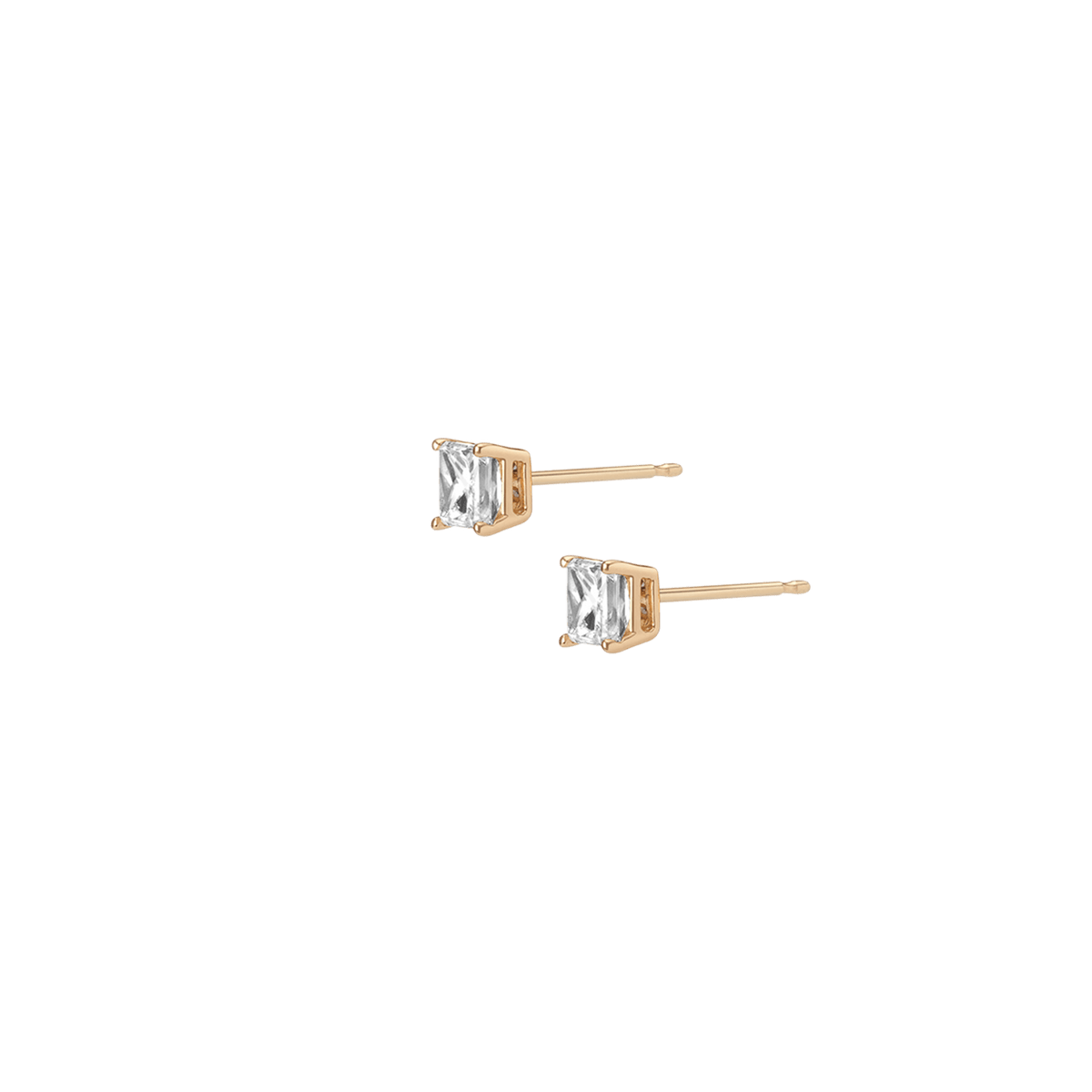 Aurate New York Zodiac Stud Earrings 14K Solid White Gold