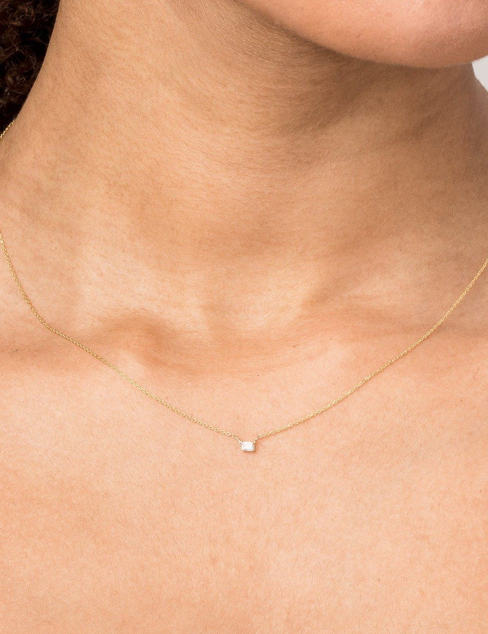 Solo Baguette Diamond Necklace