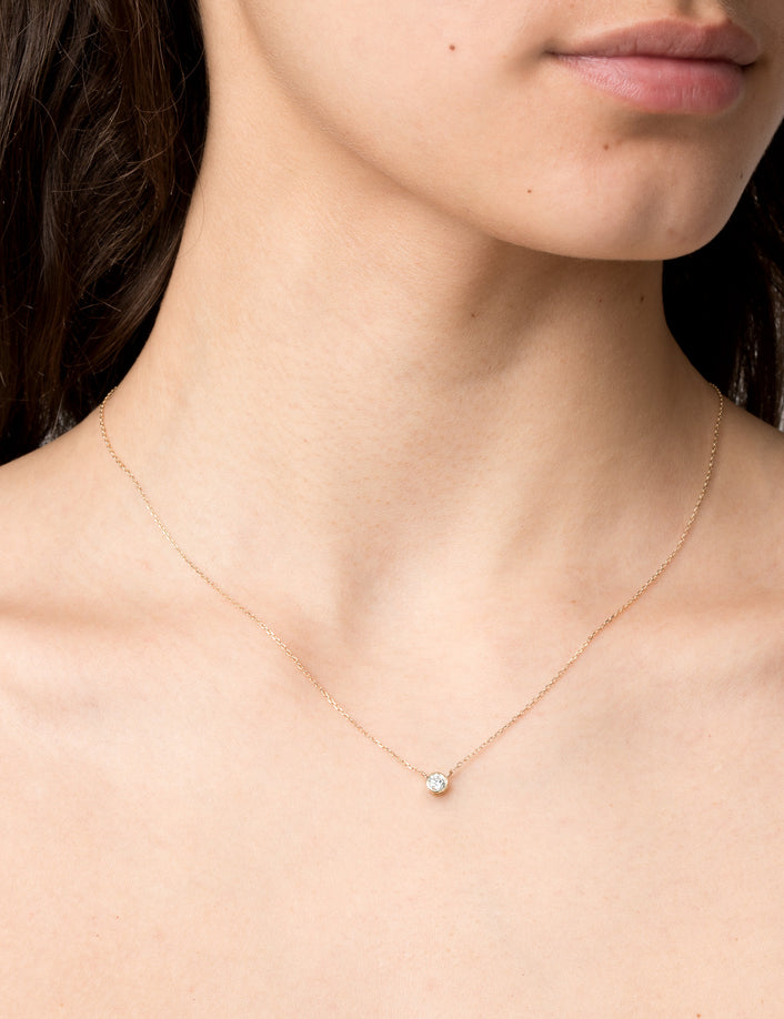 Large Diamond Bezel Necklace