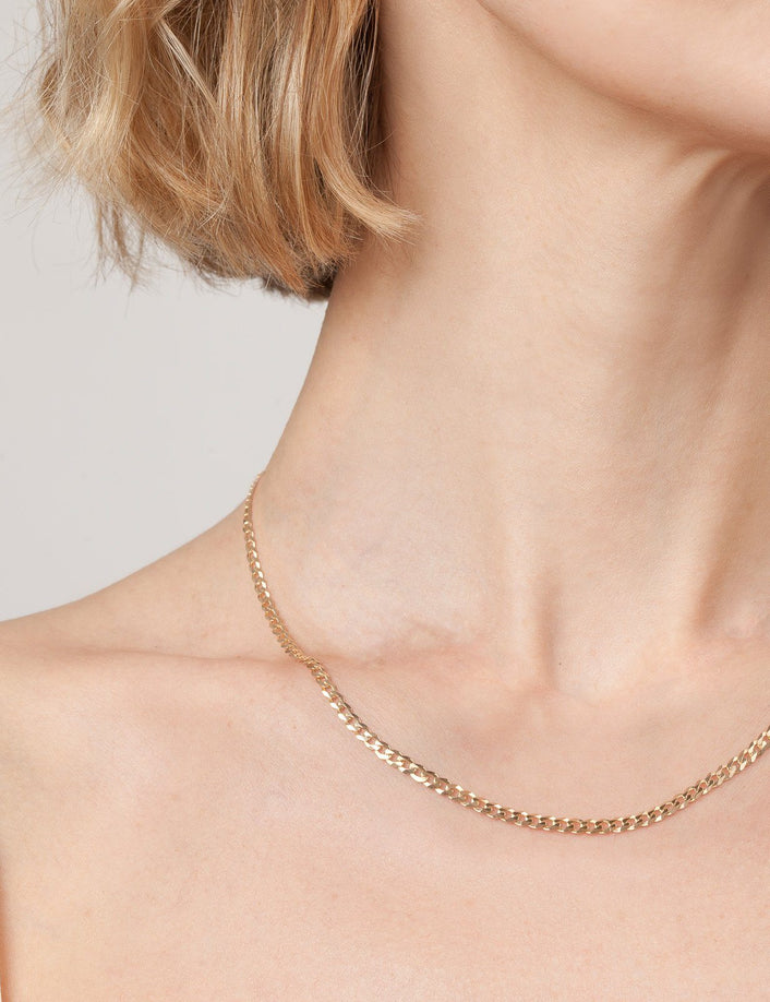 Large Gold Curb Chain Necklace