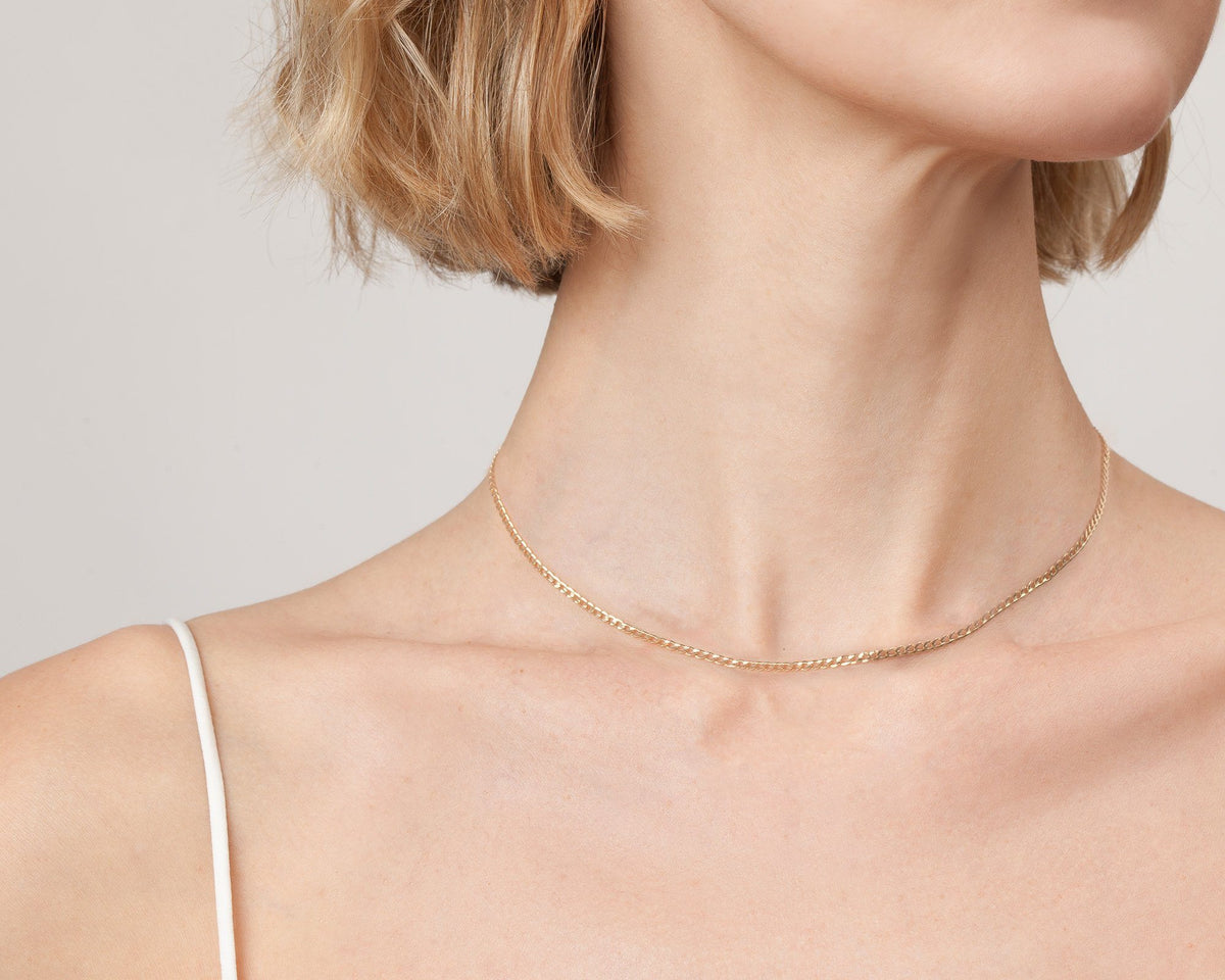 Curb Chain Necklace | 14K Gold | EF Collection 14K Rose Gold