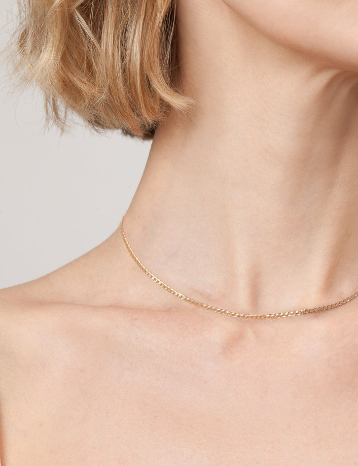 Medium Gold Curb Chain Necklace