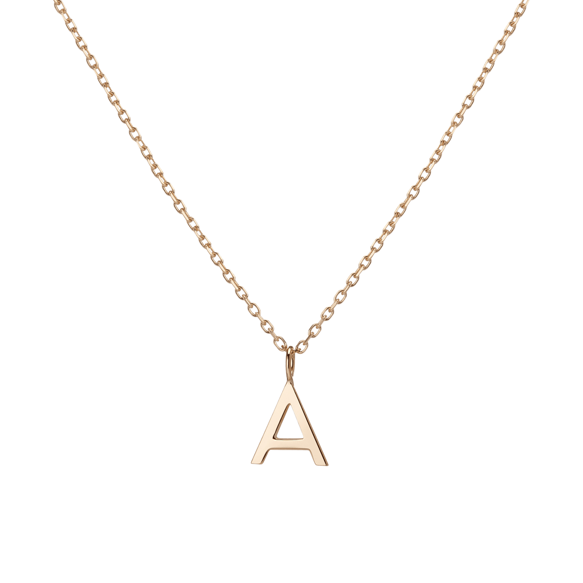Aurate New York Classic Gold Letter Necklace, 14K Yellow Gold