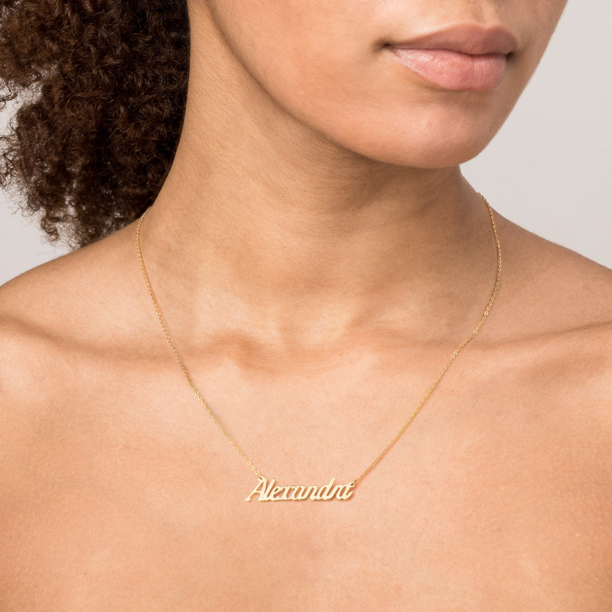 Gold Script Name Necklace in Yellow, Rose or White Gold