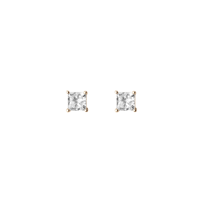 Large Diamond Studs Yellow Gold Vermeil 14k Yellow Gold 18k Yellow Gold White Diamonds   First Single | Pair |