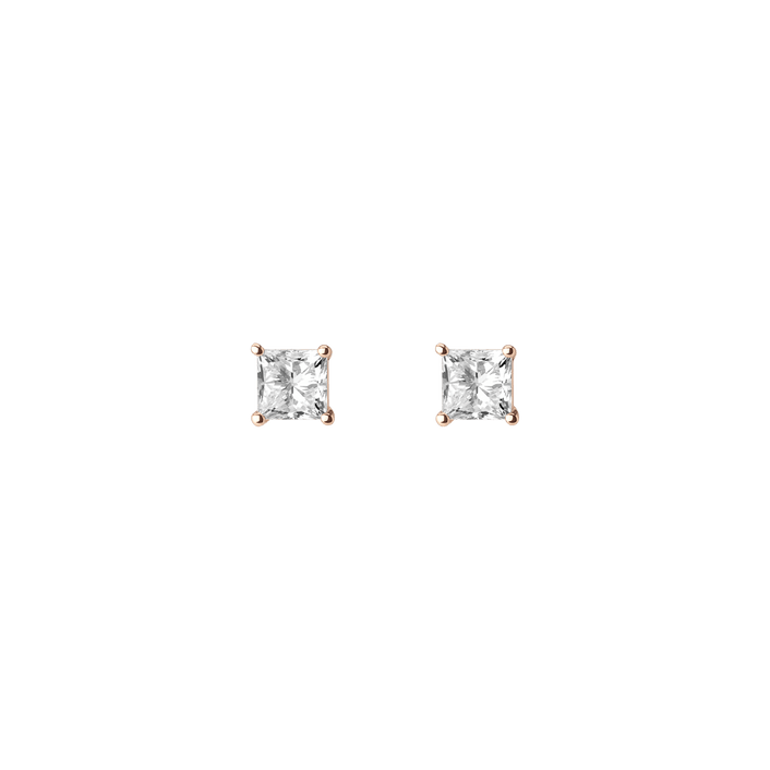 Large Diamond Studs Rose Gold Vermeil 14k Rose Gold 18k Rose Gold White Diamonds   First Single | Pair |