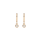Huggie Earrings with Bezel