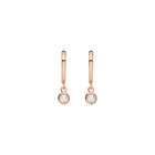 Huggie Earrings with Bezel