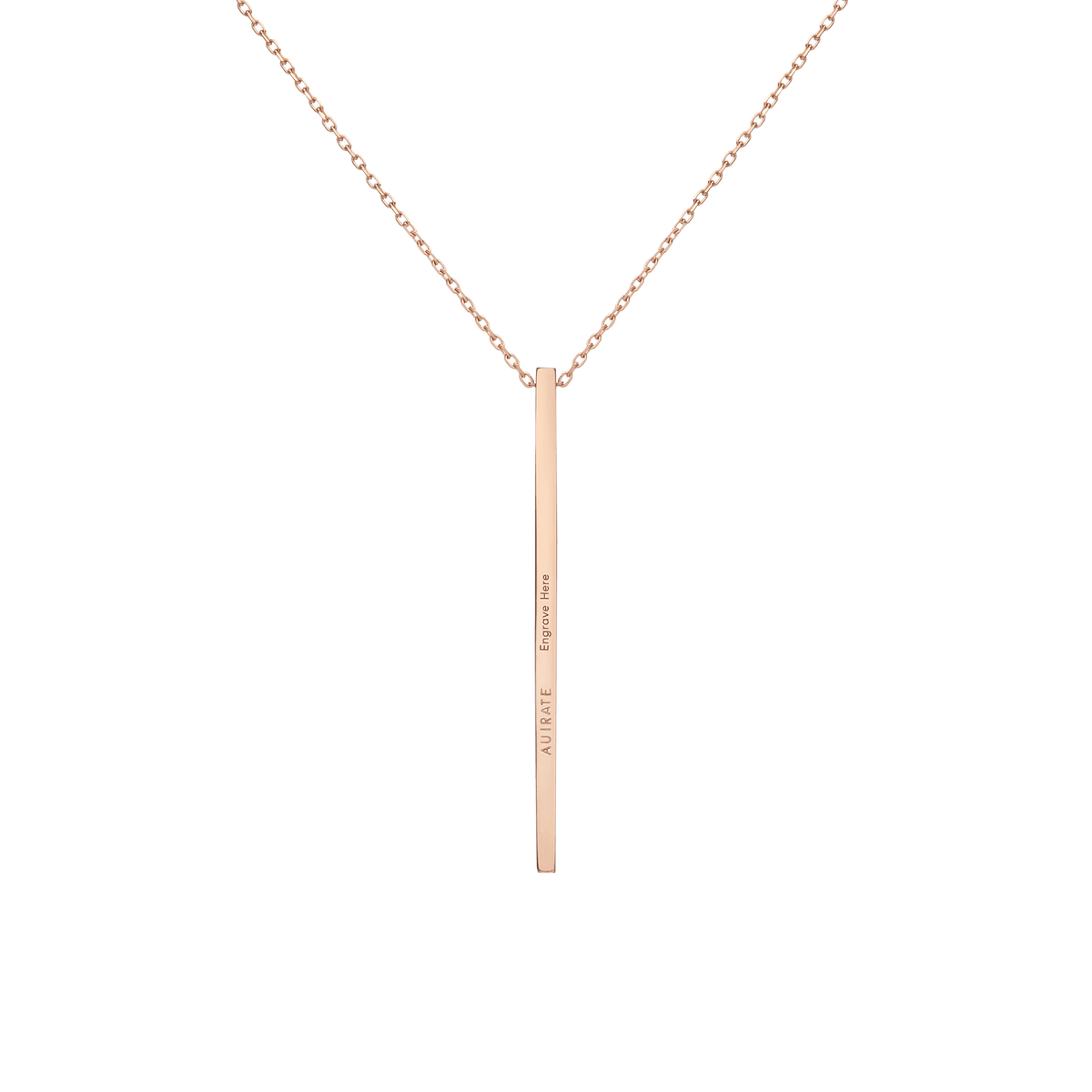 Long Gold Bar Drop Necklace Rose Gold Vermeil 14k Rose Gold 18k Rose Gold