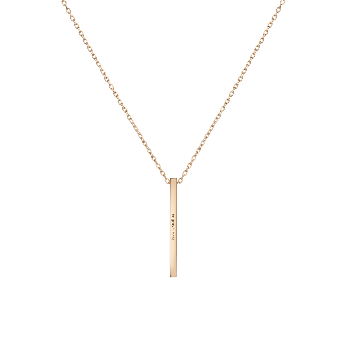 Short Gold Bar Drop Necklace in Yellow, Rose or White Gold