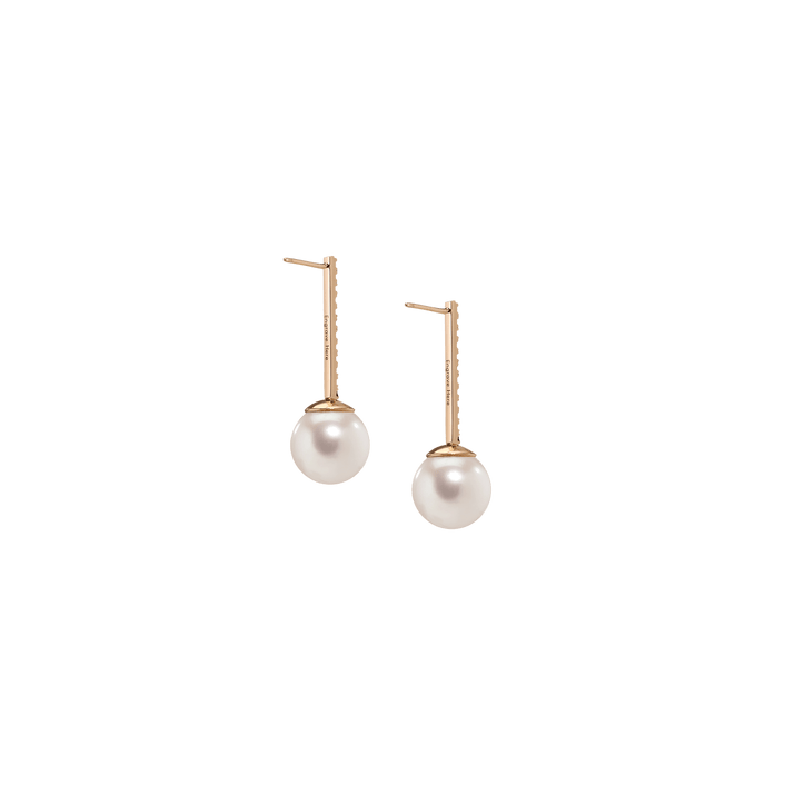 Proud Pearl Earrings  Yellow Gold Vermeil 14k Yellow Gold 18k Yellow Gold White Diamonds  Pair | Single | Proud Pearl Earrings  Rose Gold Vermeil 14k Rose Gold 18k Rose Gold White Diamonds Pair | Single |