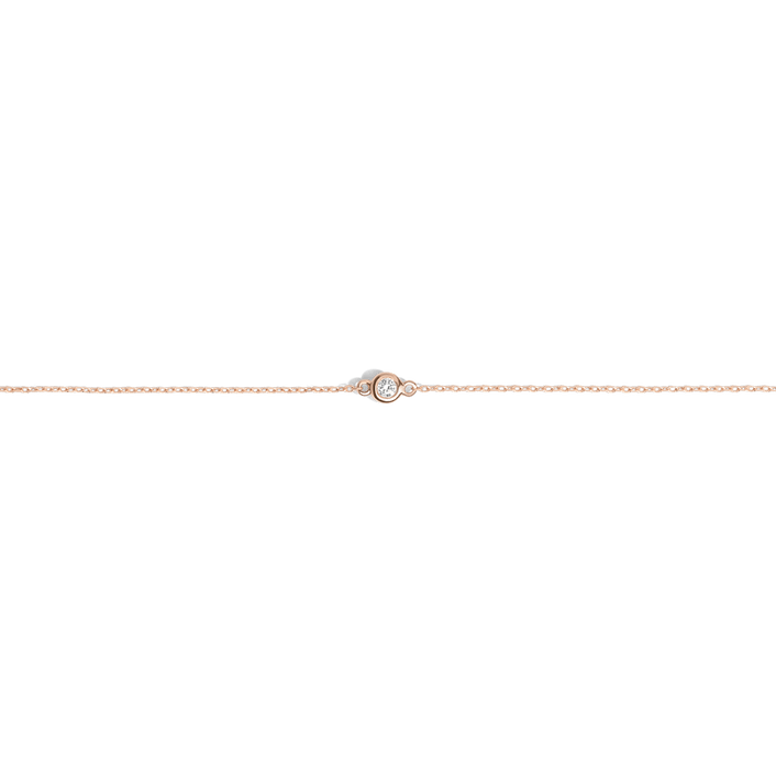 Diamond Bezel Bracelet Rose Gold Vermeil 14k Rose Gold 18k Rose Gold First