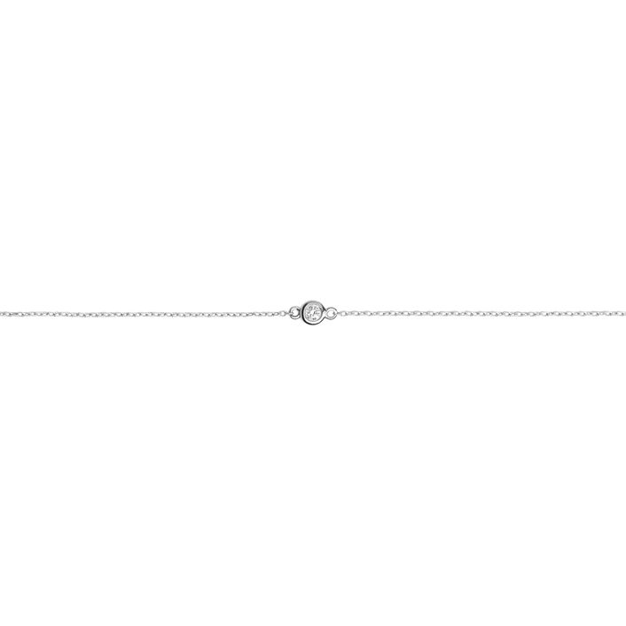 Diamond Bezel Bracelet White Gold Vermeil 14k White Gold 18k White Gold First