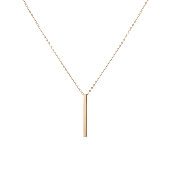 Short Gold Bar Drop Necklace Yellow Gold Vermeil 14k Yellow Gold 18k Yellow Gold First