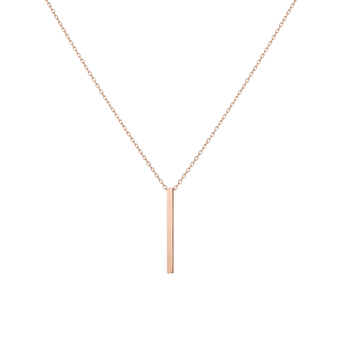 Short Gold Bar Drop Necklace Rose Gold Vermeil 14k Rose Gold 18k Rose Gold First