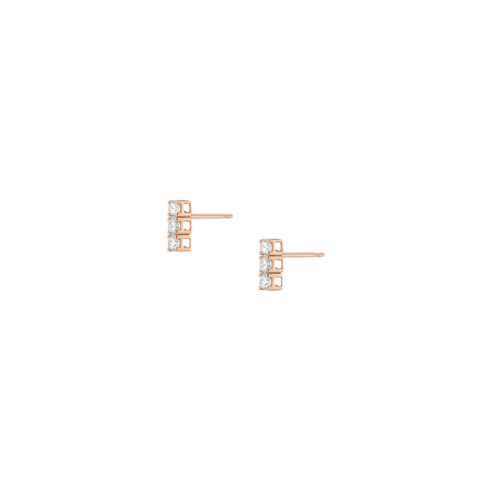 Dazzling Diamond Tennis Large Earrings Large 14k 18k Rose Gold 3 Diamonds Pair Single