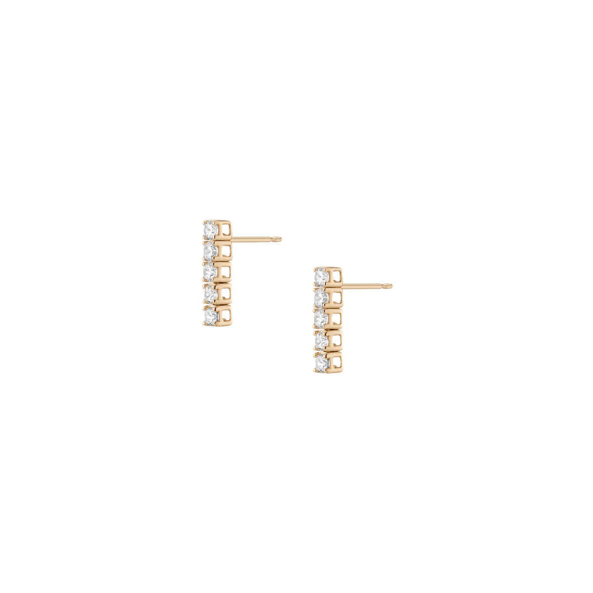 Dazzling Diamond Tennis Large Earrings Large 14k 18k Yellow Gold 5 Diamonds Pair Single
