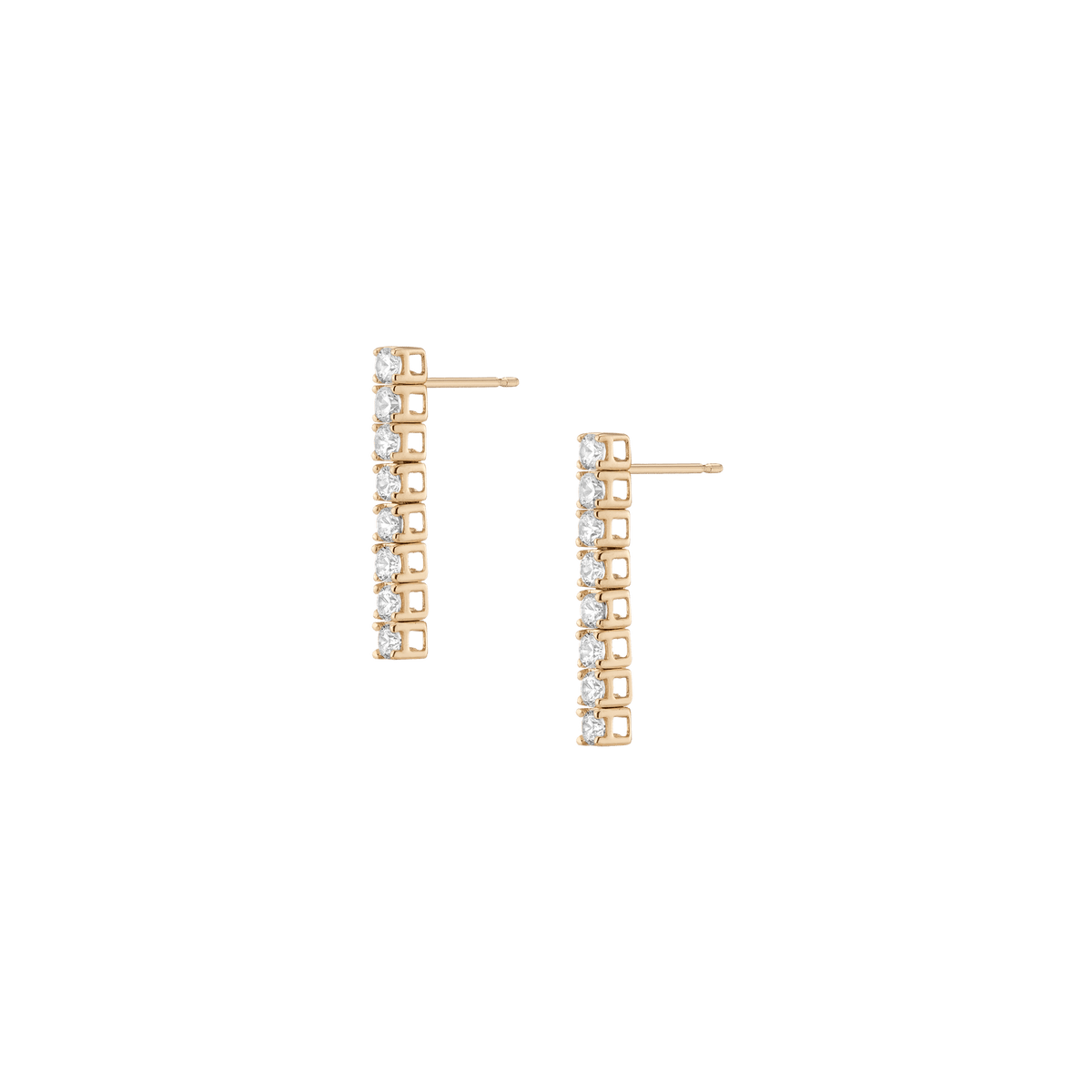Dazzling Diamond Tennis Large Earrings Large 14k 18k Yellow Gold 8 Diamonds Pair Single