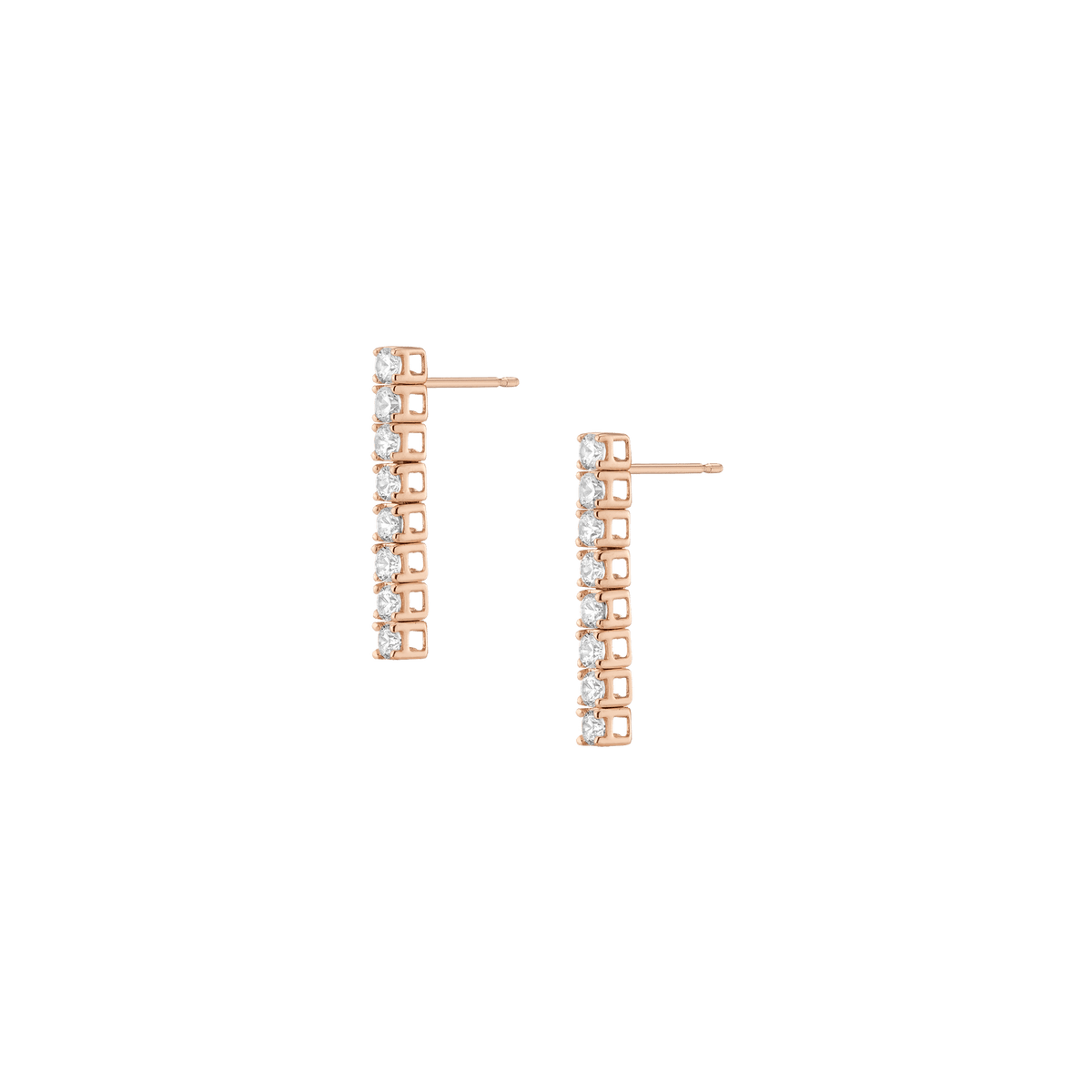 Dazzling Diamond Tennis Large Earrings Large 14k 18k Rose Gold 8 Diamonds Pair Single