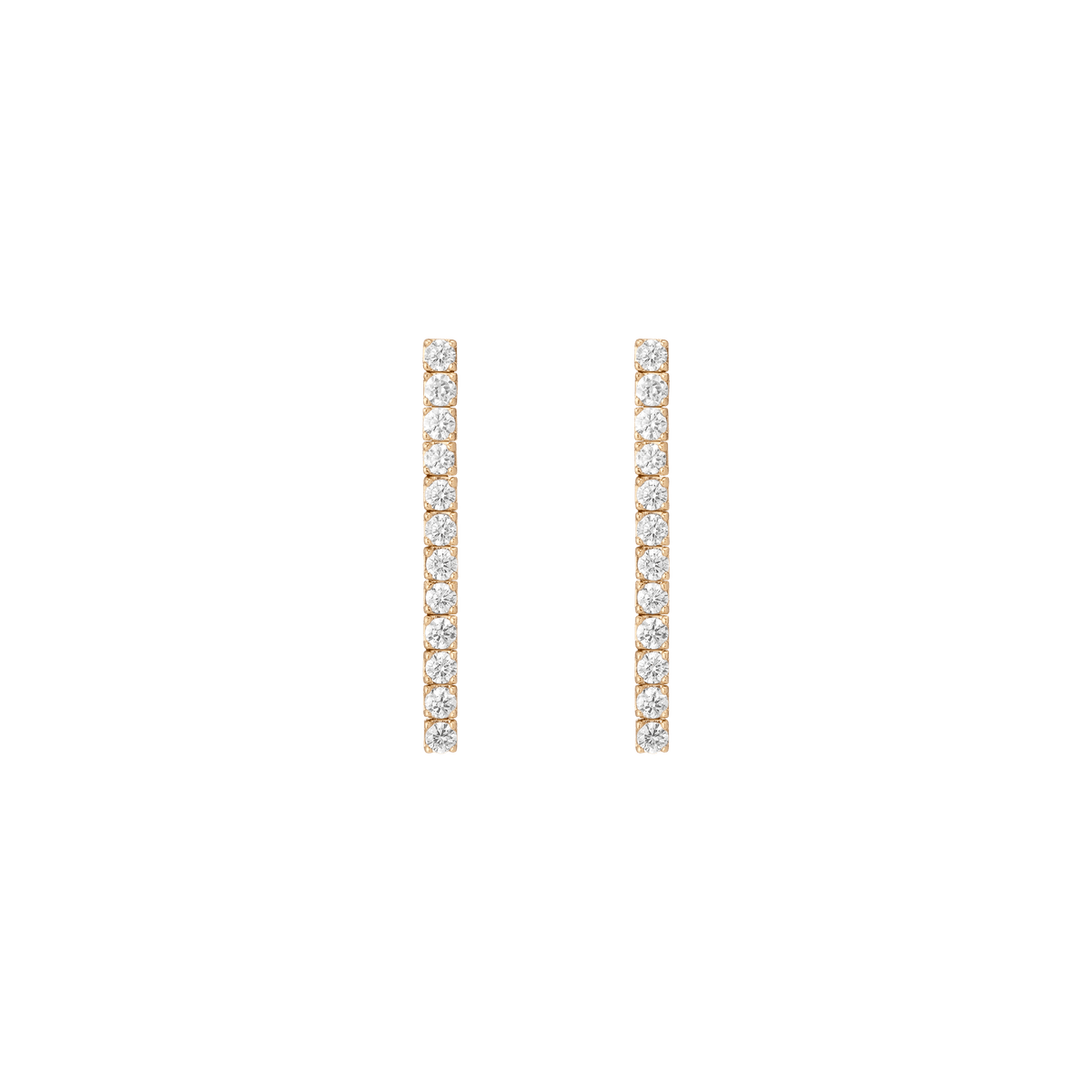 Dazzling Diamond Tennis Large Earrings Large 14k 18k Yellow Gold 12 Diamonds Pair Single