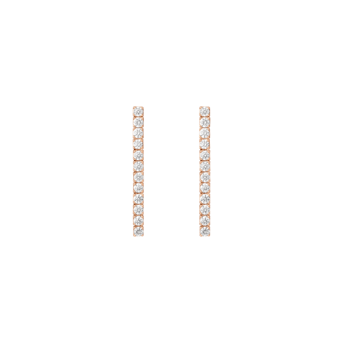 Dazzling Diamond Tennis Large Earrings Large 14k 18k Rose Gold 12 Diamonds Pair Single
