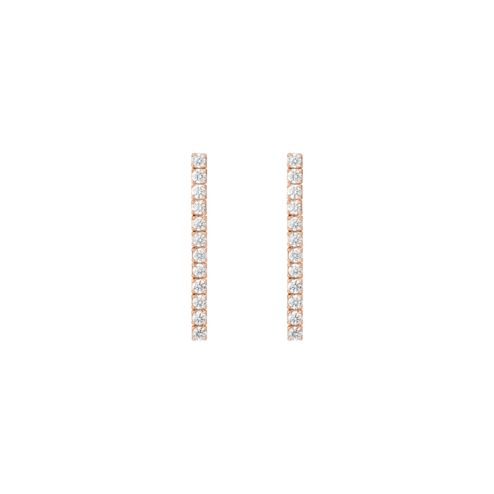 Dazzling Diamond Tennis Large Earrings Large 14k 18k Rose Gold 12 Diamonds Pair Single