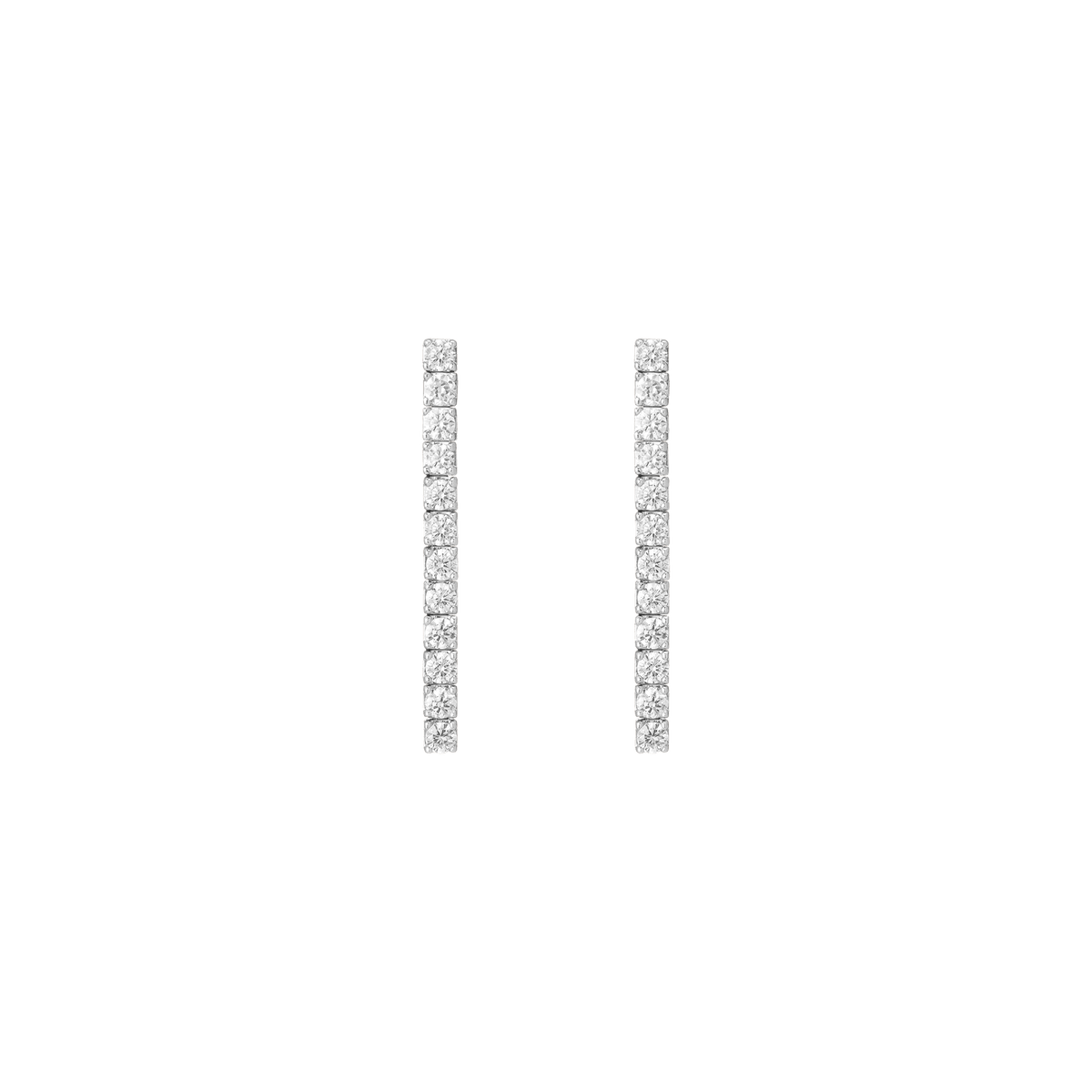 Dazzling Diamond Tennis Large Earrings Large 14k 18k White Gold 12 Diamonds Pair Single