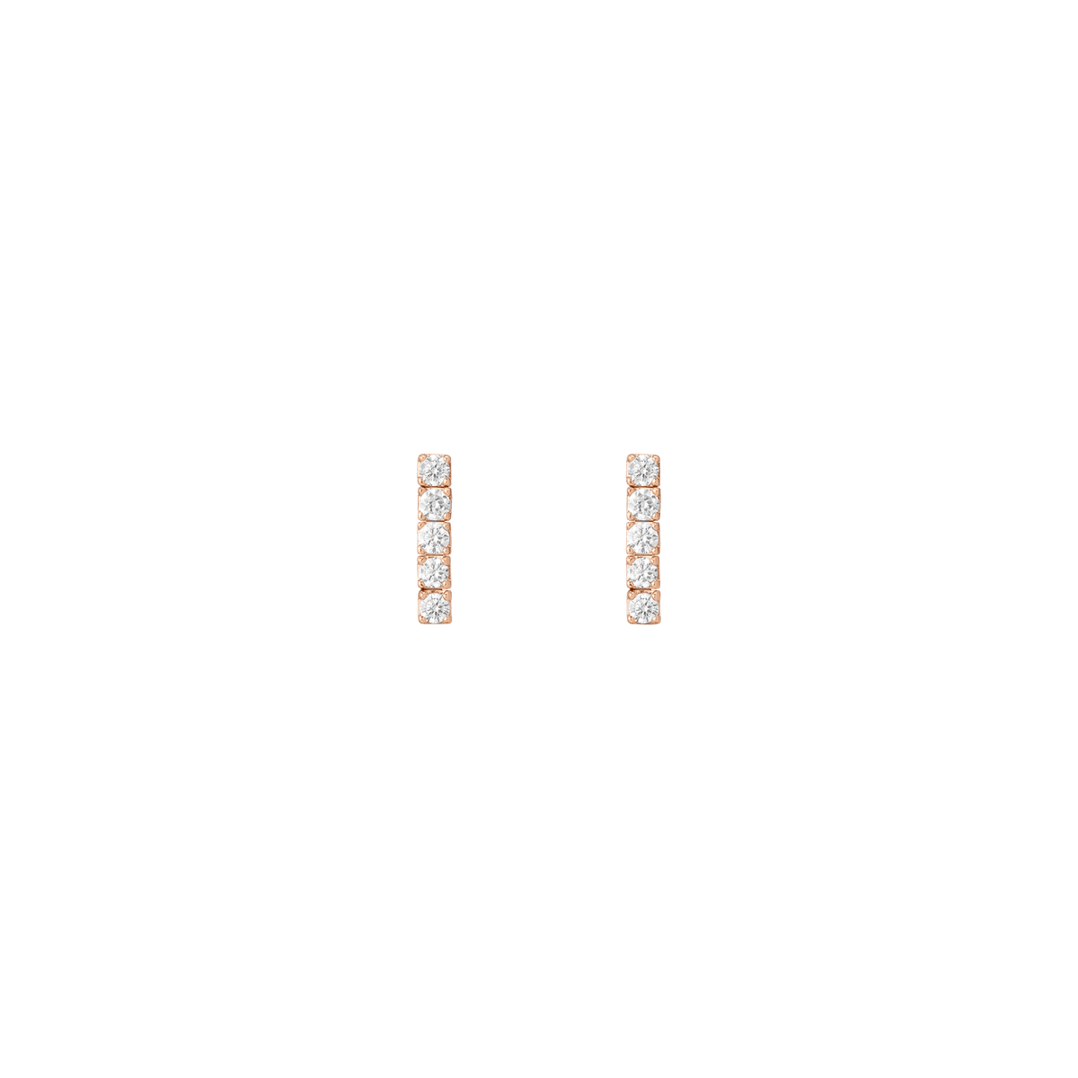 Dazzling Diamond Tennis Large Earrings Large 14k 18k Rose Gold 5 Diamonds Pair Single First