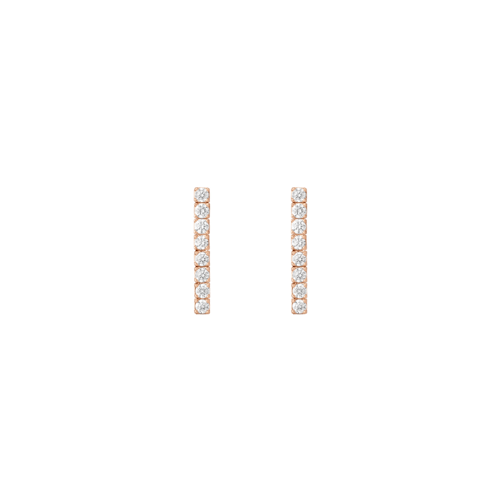 Dazzling Diamond Tennis Large Earrings Large 14k 18k Rose Gold 8 Diamonds Pair Single First