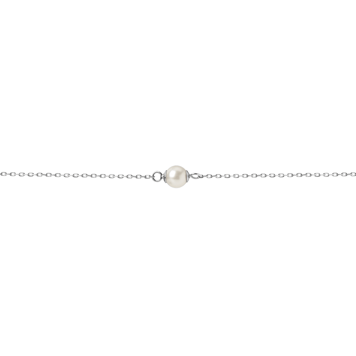 Simple Pearl Bracelet Sterling Silver White Gold Vermeil 14k White Gold 18k White Gold    Front First