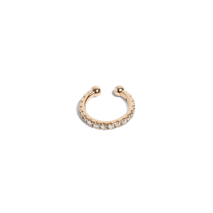 Mini Earcuff  Yellow Gold Vermeil 14k Yellow Gold 18k Yellow Gold White Diamonds Laid down    Front First Pair | Single |